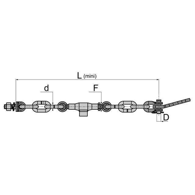 Stabilisateur A Chaine 14 MM 20X2,5 BOULON/PLAQUE référence fournisseur 31110160